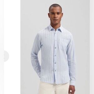Men's Light Blue Striped Shirt